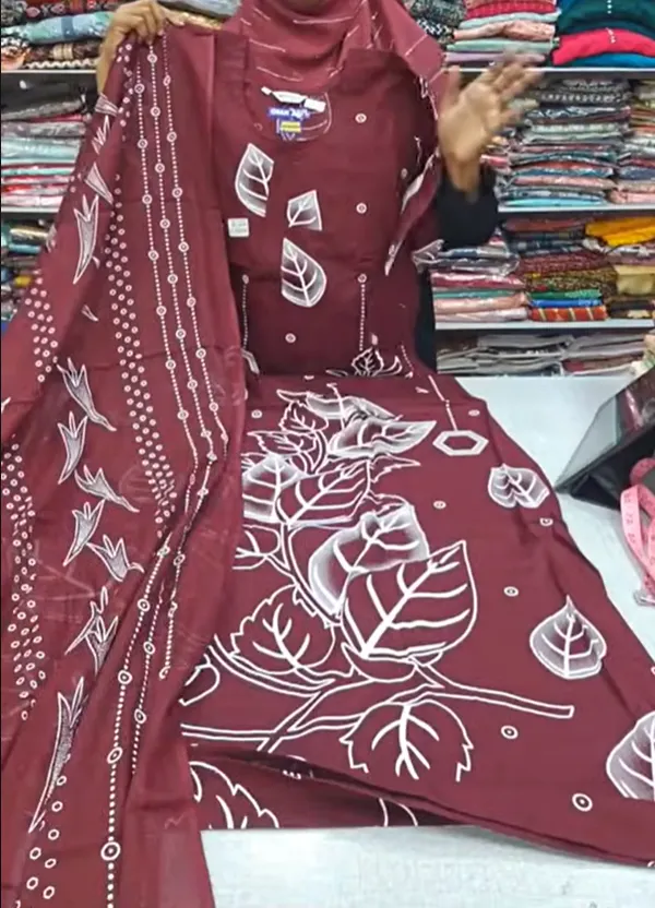 Premium Cotton Full Hand Nighty with Matching Shawl | NT3221